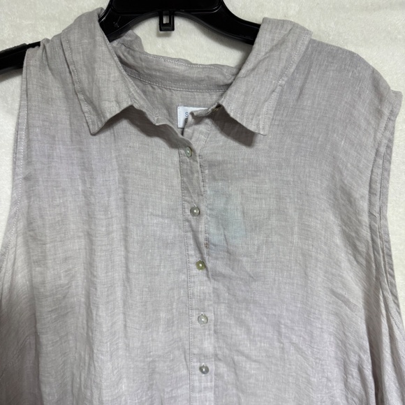 Sigrid Olsen Women's Top 3X Sleeveless Blouse Light Blueish Gray NWT - Picture 3 of 8